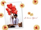 Fotokaart Valentijnsdag fotokader met hartjes